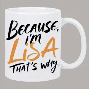Lisa-Inspired 11oz Insulated Ceramic Mug with Inspirational Quote – Perfect for Hot & Cold Drinks, Reusable, Dishwasher Safe – Stylish White Design with Orange & Black Lettering – Ideal Gift for Birthdays, Holidays, Christmas, New