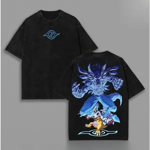Garurumon Oversized Graphic Tee | Vintage Digimon Adventure Shirt | Heavyweight Washed Cotton Streetwear | Unisex Otaku Aesthetic | Classic 90s Anime T-shirt | Retro Monster Graphic Tee