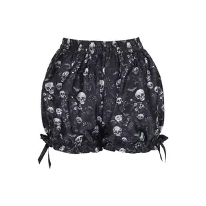 Black & White Gothic Skull Print Bloomers