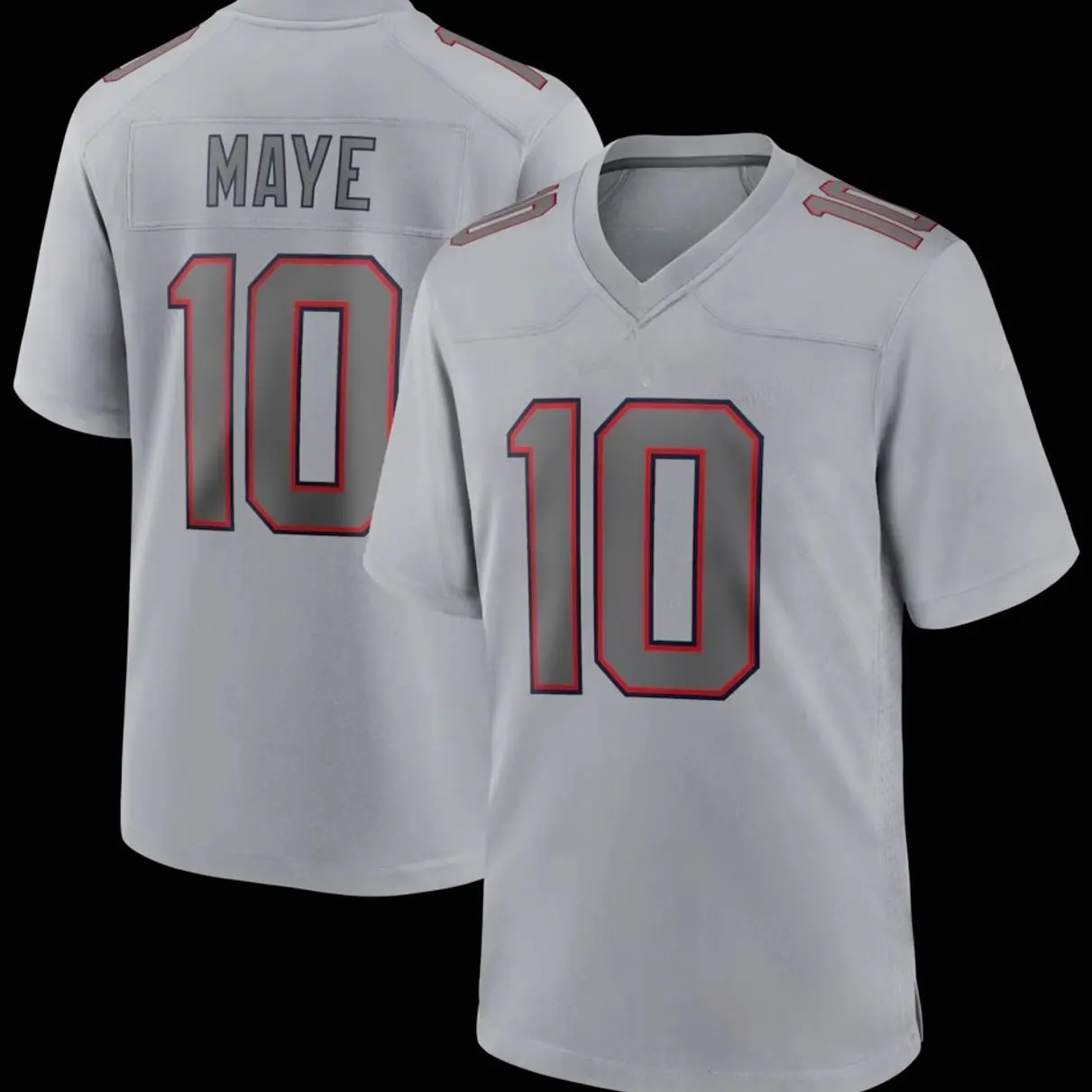 Unisex Football inspired by Maye 10 New England Atmosphere Fashion Game Jersey - Gray