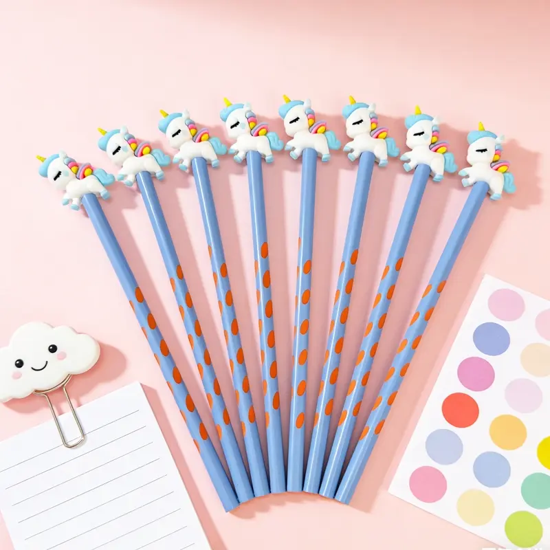 15/25pcs Creative and Lovely Unicorn-shaped Theme Wooden Pencils for Campus Design. Creative Gifts from the Unicorn Series for the Start of School and Return to School Seasons. Colors Randomly Assigned