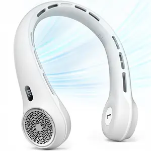 FrSara Neck Fan, Portable Neck Fan with LED Display, 360° Cooling, 3-Speed Adjustment & Whisper-Quiet Operation, Twistable, Rechargeable, Gift for Women Men, Outdoor Indoor as Travel Essential