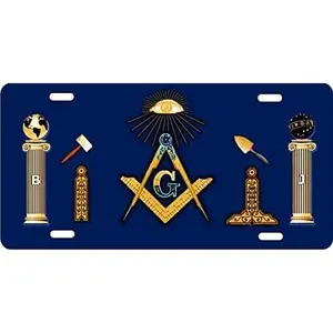 Freemason Tools Novelty Front Plate Decorative Vanity Aluminum Sign 12 x 6 inches