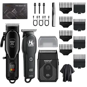Men's electric hair clipper includes electric push clipper, carving clipper, razor, men's beauty set, cordless portable USB rechargeable, perfect gift for men