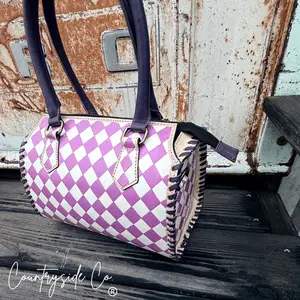 Lilac Checkered Speedy Bag
