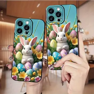 A  Case Featuring an Easter Bunny Design, Made of Soft TPU for Protection, Suitable As a Gift for Birthdays Or Holidays, Including Easter, Valentine'S Day, Ramadan, St. Patrick'S Day, And New Year, Compatible with Iphone 17 Pro Max/16/15/14/13/12/11