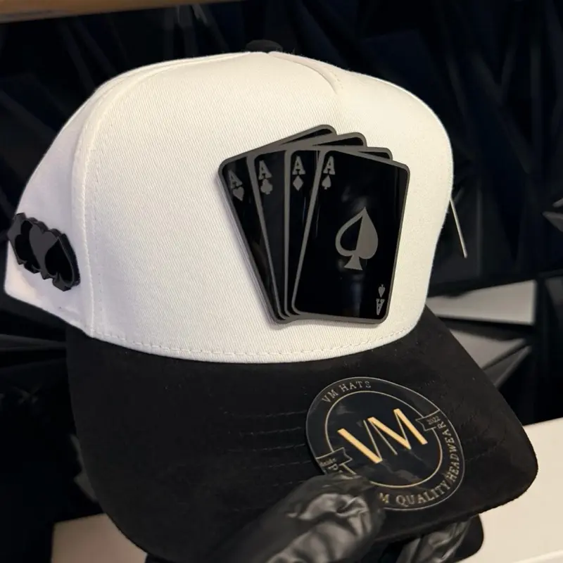 Black Poker Trucker Hat with Rhinestones - Elegant Spade Design Cap for Men & Women, Casual Wear, Black Hats, Rhinestone Hats