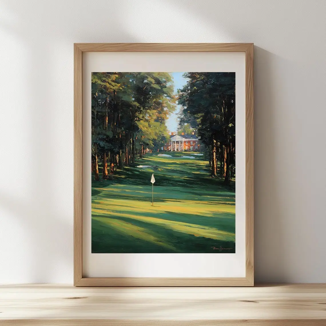Quail Hollow Golf Course Poster, Golden Hour Landscape Wall Art, Elegant Golf Decor