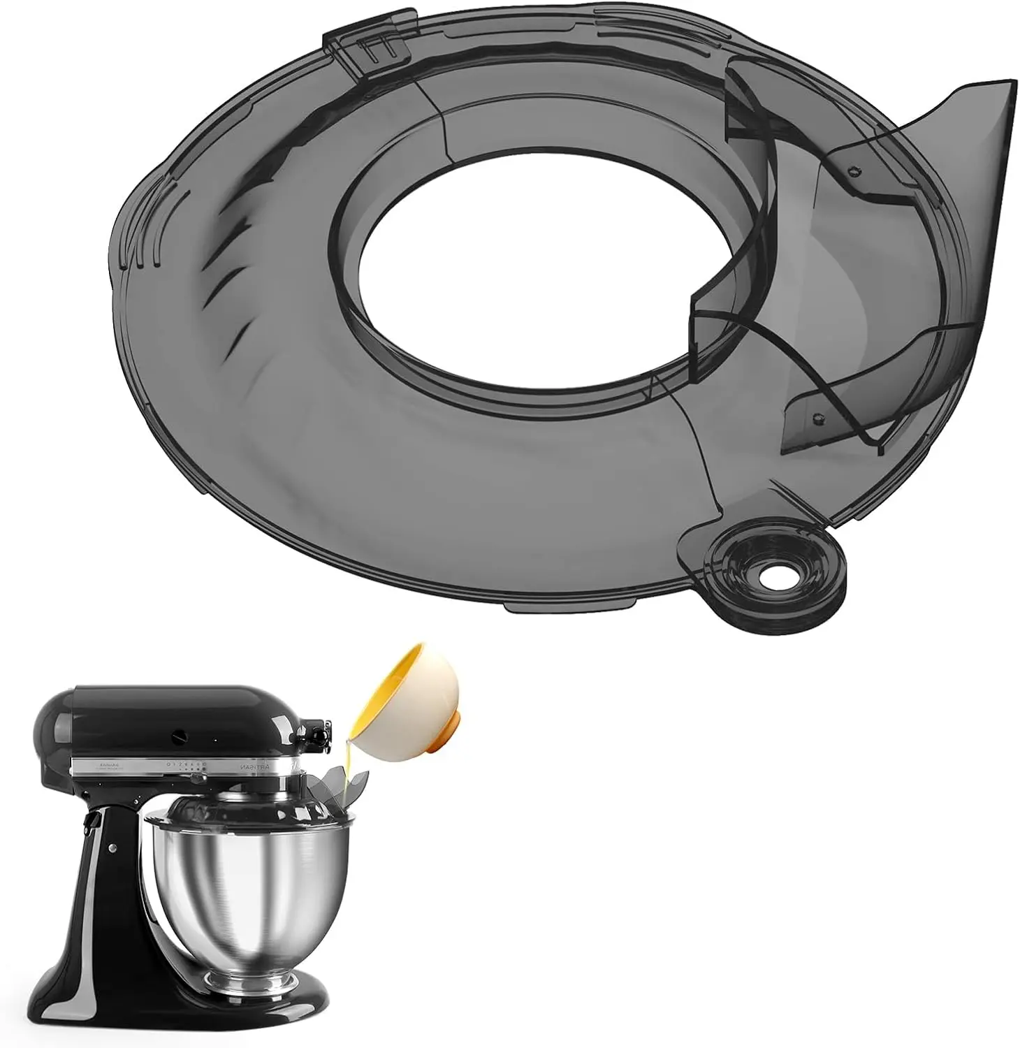 Pouring Shield Compatible with Kitchen Aid 4.5-5QT Mixer Bowl, Safety Pouring Shield, Black for Kitchen Aid Accessories and Attachments