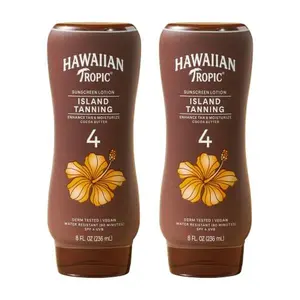 Hawaiian Tropic Island Tanning Lotion, SPF 4, Twin Pack