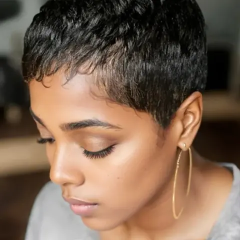 Pixie Cut Wig for Women, Curly Wave Human Hair Wig, Full Machine Made Wig, Christmas Wig, 150% Density 6 Inch Pixie Wigs, Real Human Hair Wigs