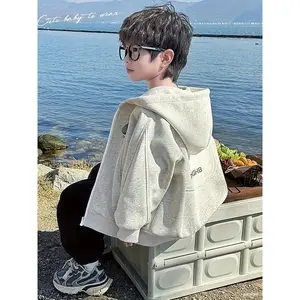 New1pc Boys' Hooded Zip-Up Jacket - Casual Long Sleeve Zipper Coat with Pockets, All-Season Outdoor & Everyday Outerwear, Regular Fit for Boys Ages 3-12, Hooded Jacket For Boys, Durable Kids Wear