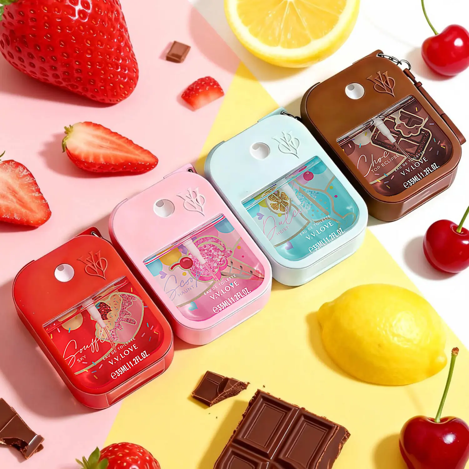 1.2oz Fruit Perfume Keychain, Unisex Fragrance Spray, Portable