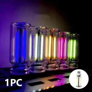 Car Glass LED Night Light, USB Interface 5V Adjustable Brightness Touch Type DIY Ambient Light, Touch to light up Portable LED Light Bulb, Led Car Lights, Car Decorative Light