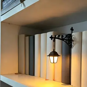 Library Lantern-Decorative Bookshelf Lighting, Miniature Hanging Shelf Lamp, Warm LED Nightlight, Reading Nook Literary Decor,Halloween decorations