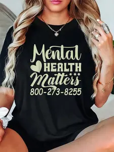 Unisex 100% Cotton Retro Mental Health Matters 800-273-8255 Awareness T-Shirt – Limited Edition, Fun Gift Idea, Men Women Kids Tee