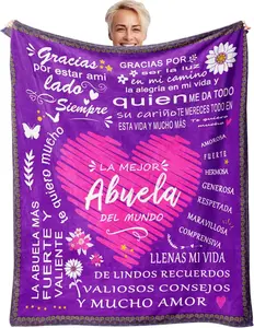 Abuelita Gifts in Spanish Blankets - Regalos para Abuela, Grandma Birthday Gifts, Grandma Gifts from Grandchildren, Unique Birthday Gifts for Grandma