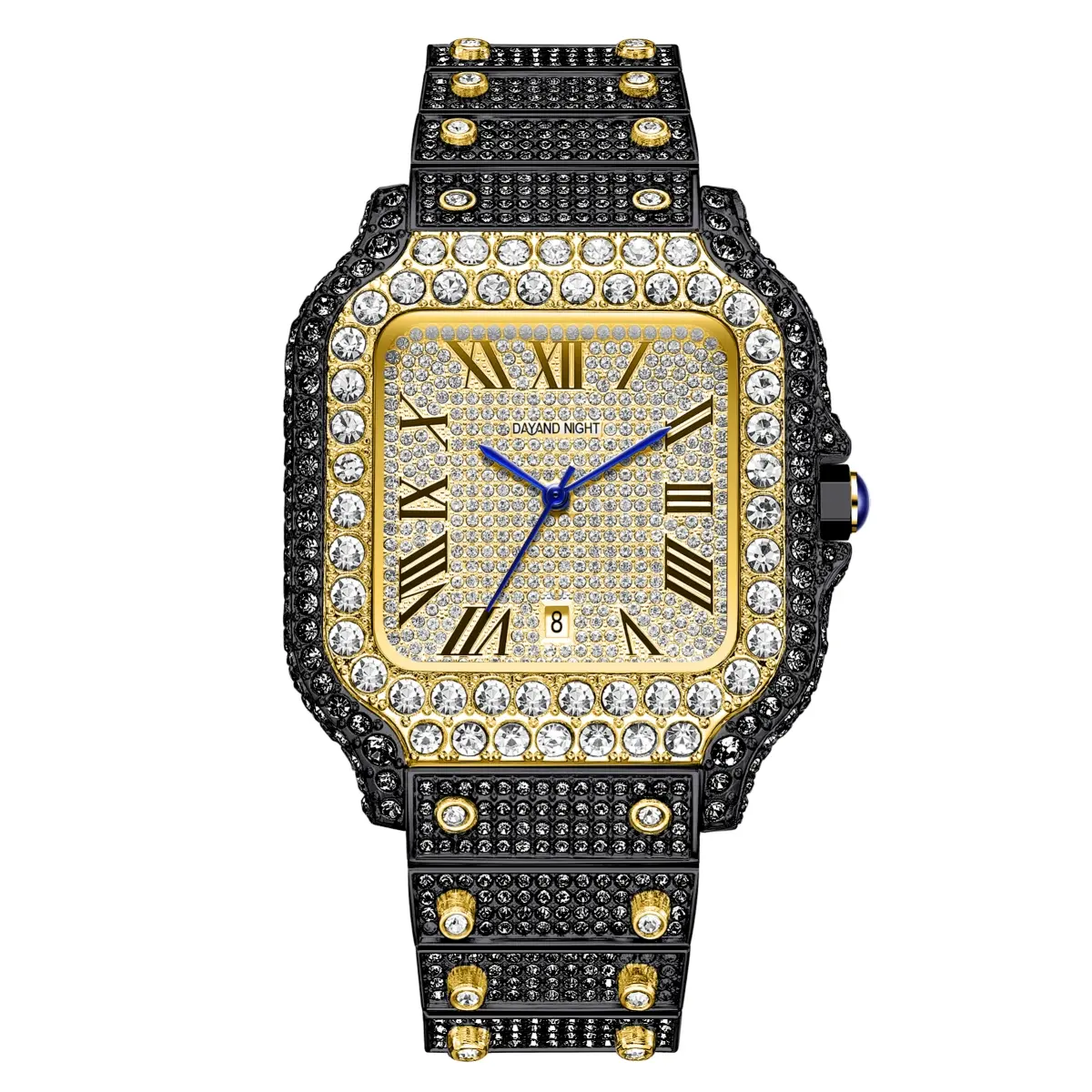 Black Gold – White Diamonds – Black Roman Numerals