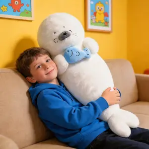 Plush Seal Doll Soft & Cute Plush Toy for Children Ideal Gift Home Decor Item Gentle Adorable Design Perfect for Kids