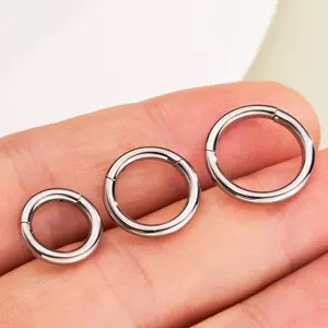 Oufer 12G Septum Ring Implant Grade Titanium Hinged Segment Hoop Nose Hoop Daily