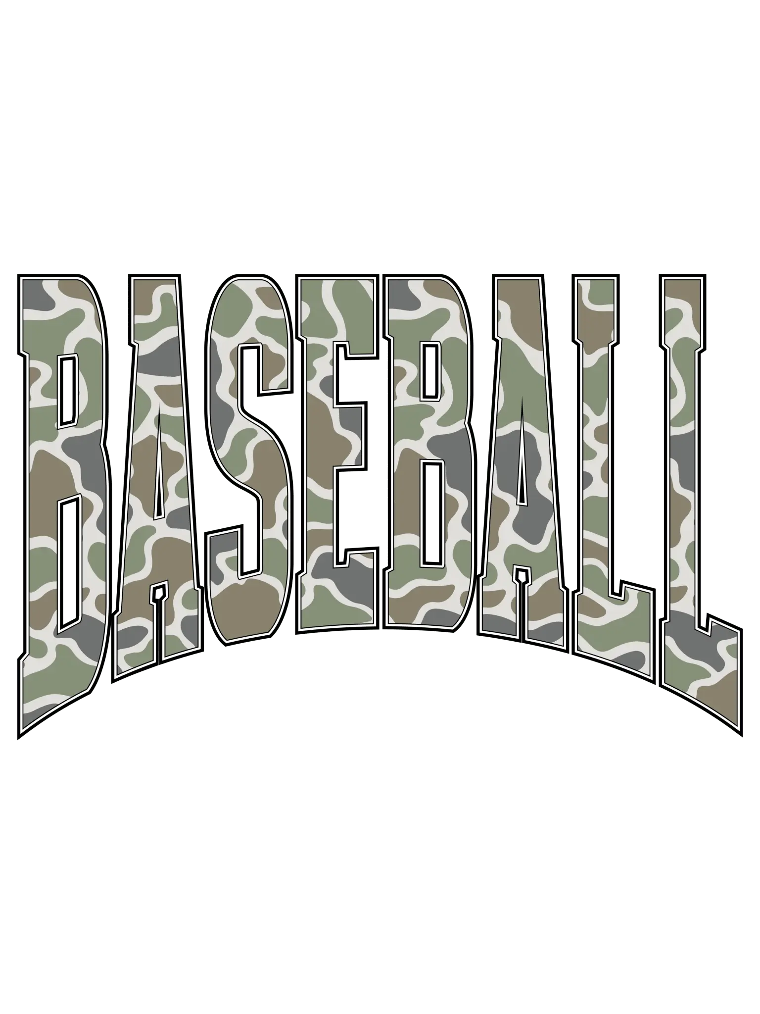 BS11 - Camo Baseball DTF Transfer
