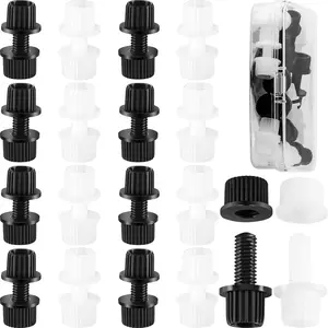 16 Pairs Nylon License Plate Frame Bolts Nuts Screws Fasteners Kit for Motorcycle Bike Cover Screws Holder Bolts Fastening Plates