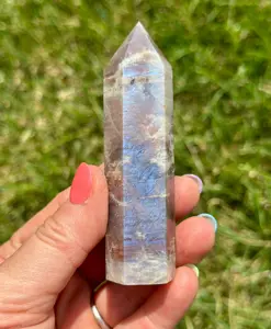 Yin Yang Moonstone Point (Sunstone & Moonstone) Flashy Moonstone Sunstone Crystal Point