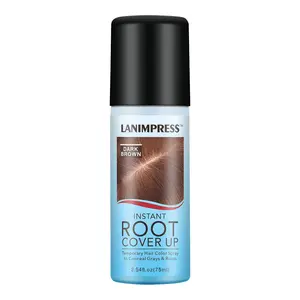 LANIMPRESS 2.54 FL.OZ Instant Root Cover Up Temporary Gray Concealer Spray, Dark Brown Hair Color, Hair Color Spray with Filling & Thickening Coverage Haircare