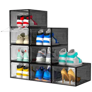 20 Packs Thicken & Sturdy Shoe Organizer Stackable,Shoe Containers For Sport Sneaker Display,Upgraded Sturdy Shoe Storage Box,Plastic Shoe Box,White…