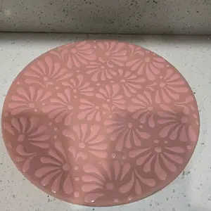 Pink Talavera Plate 9 in round