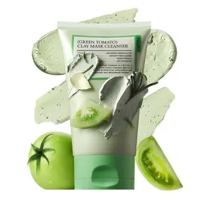 Green Tomato Pore Detox Clay Mask Cleanser, Pore Minimizing, Blackhead Care, Sebum Control, Exfoliation, Vegan, Face Wash, Sensitive Skin, Korean Skincare 4.05 fl.oz