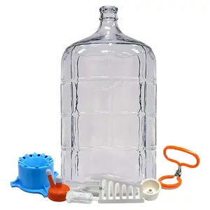 Home Brew Ohio 6 Gallon Glass Carboy with Deluxe Accessories (Carboy cap, drilled bung, three piece airlock, carboy dryer, carboy wedge, handle)