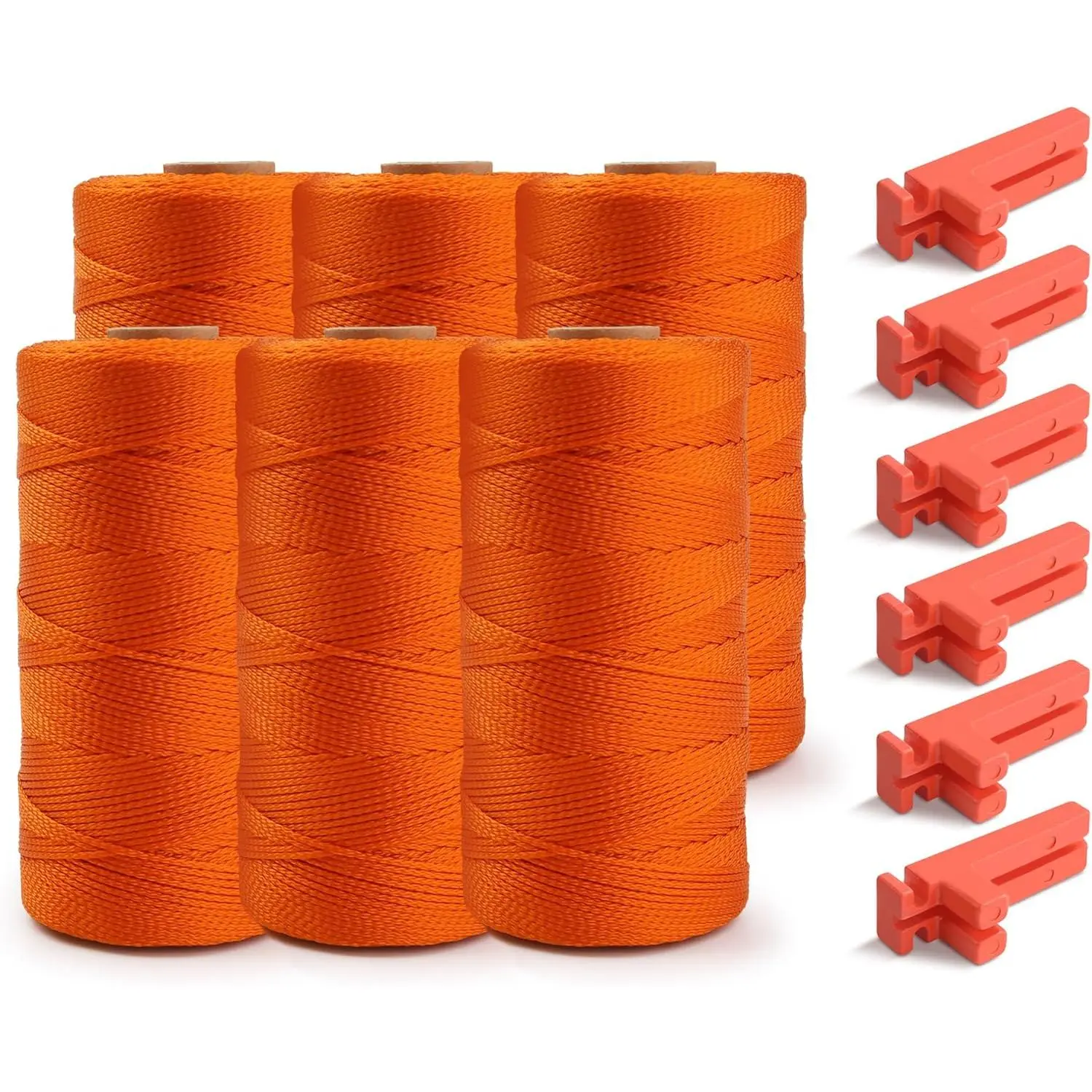 28 Nylon Braided Orange 1200ft 6 Pack