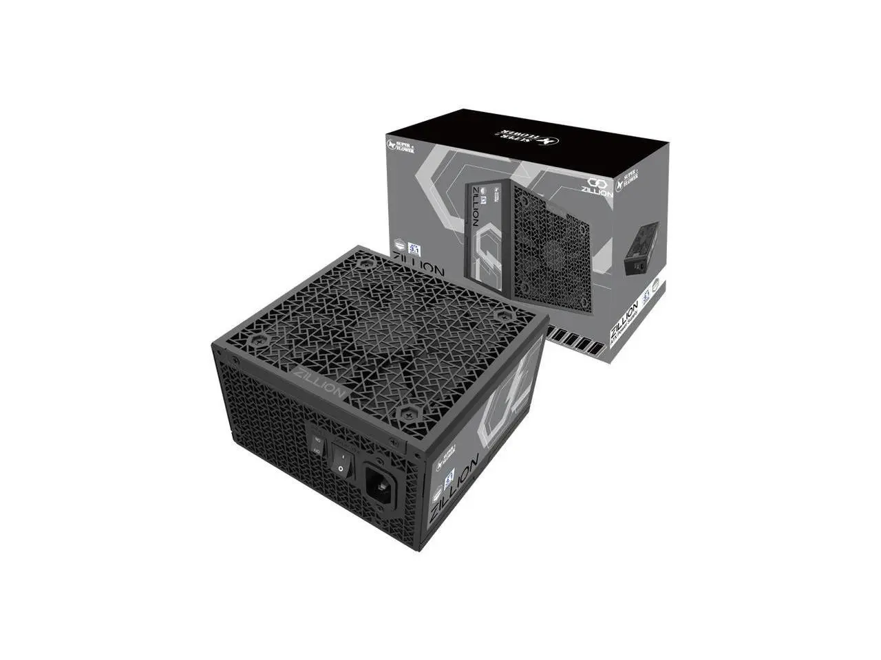 Super Flower Zillion FP 1000W Cybenetics Platinum, Full Modular Embossed Cables, ATX 3.1 / PCIe 5.1, W/12V-2x6 Native Cable, Power Supply, FDB Fan, SF-1000Z12FP, Black version