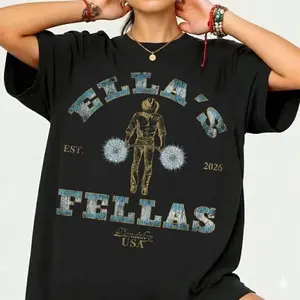 Ella's Fellas Shirt, Retro Western Cowboy T-Shirt,  Oversized Tee, Vintage Southern Style, Trendy Cowgirl Aesthetic Gift