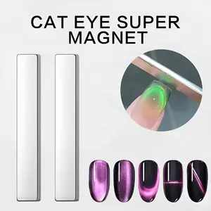 2pcs 3D Cat Eye Nail Art Magnetic Pen Dual-Ended Wand for Gel Polish DIY Manicure Salon Tools Nail Care 360° Rotation Design Smooth