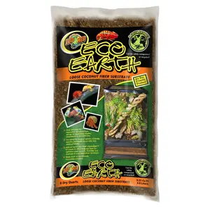 Zoo Med Eco Earth Loose Coconut Fiber Substrate for Reptiles and Terrariums, 8 Dry Quarts