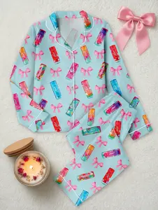 Women Alani Satin Pajamas Set, Alani Energy Drink Sleepwear, Women Satin Loungewear, Alani Lover Gift For Her