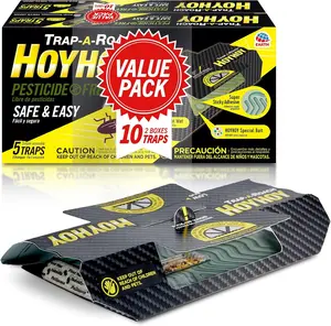 HOY HOY Trap A Roach - 10 Traps [2 Pack] Baited Glue Traps, Great for Home with Kids & Pets Indoor, Sticky Pest Control Trap, Roach Killer