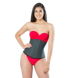 Waist Cincher Corset Training Latex Colombian Long torso 3 Hooks