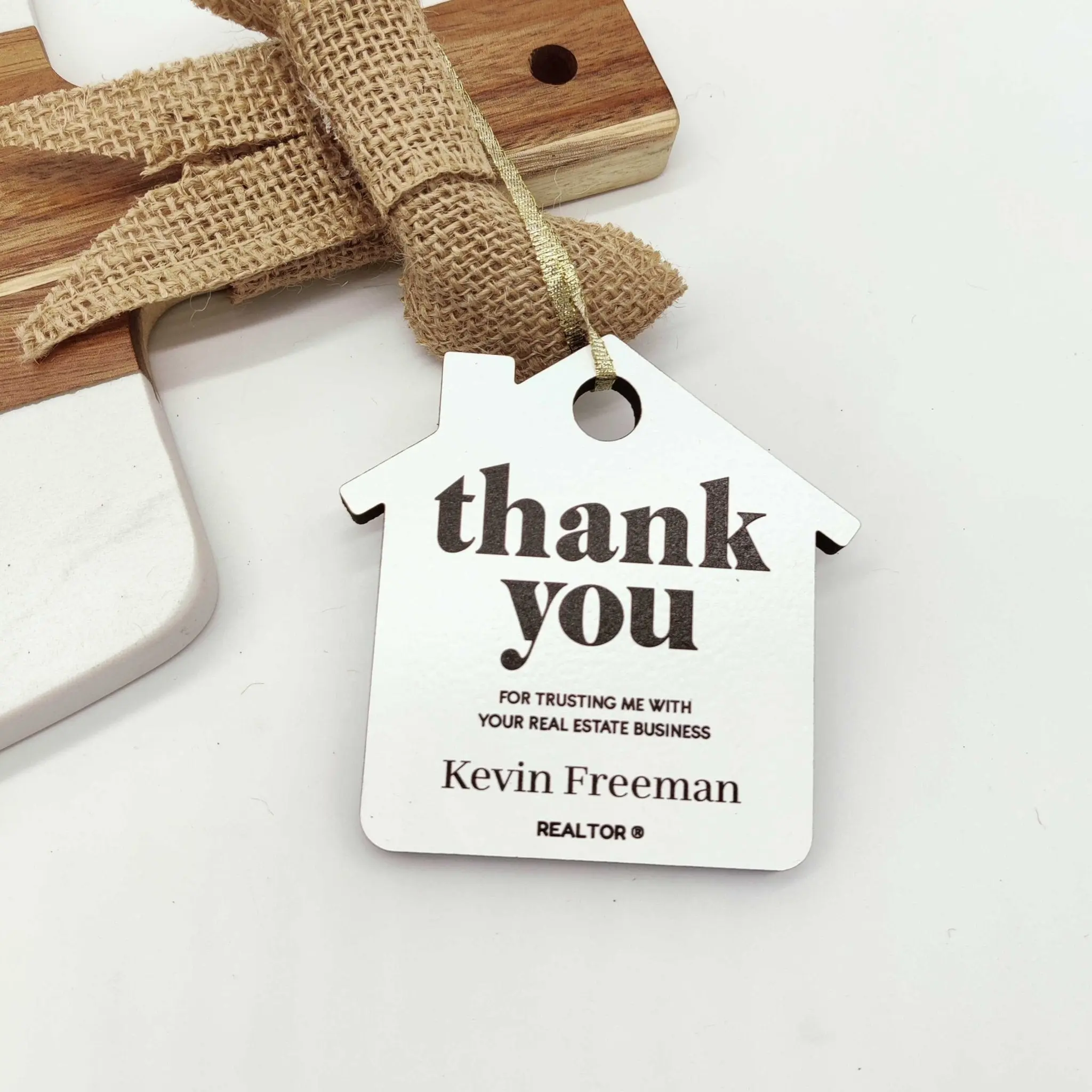 «Thank you» ‎ wood custom tag
