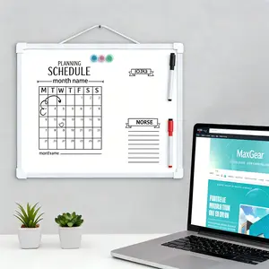 MaxGear 14"x11" Compact Double-Sided Hanging Whiteboard - Magnetic Board with 3 Whiteboard Pens, 3 Magnets, Portable Office Stationery for Planning, Learning