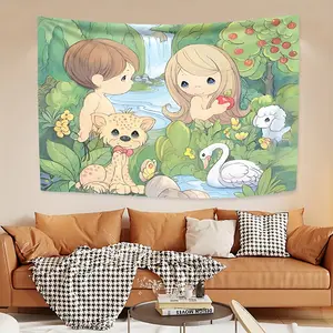 This Precious Moments, decorative tapestry background cloth thickened soundproof tapestry, velvet thermal tapestry, bedroom living room office decorative tapestry, fine and beautiful printing, the perfect Christmas gift for family and friends.