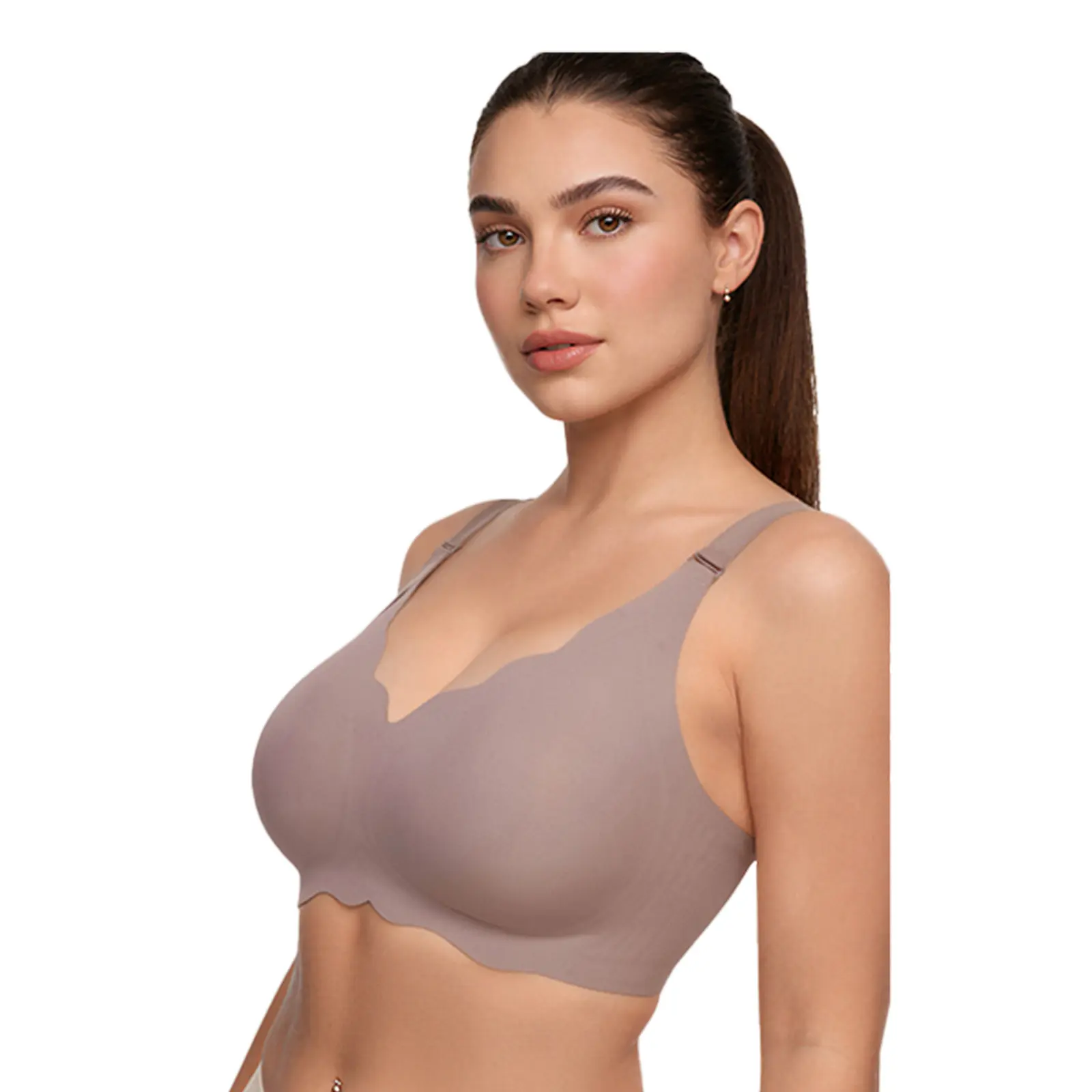 Plus Size Big Bust Minimizer Bra, Ice Silk Ultra Breathable Wire-Free Seamless Underwear, 5-Hook Adjustable Back Closure, All Day Full Support Smooth Lingerie Womenswear Everyday Bridal Basic Minimalist