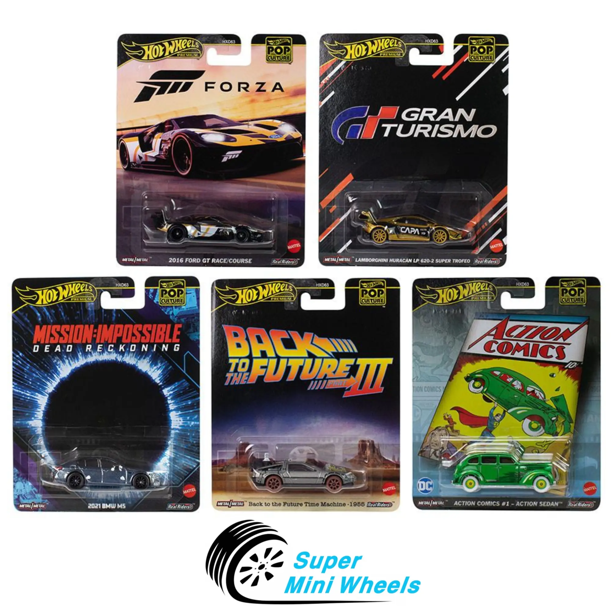 Hot Wheels Premium 2025 Pop Culture L Case - 5 Cars Set