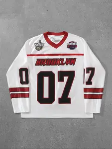 Men's Letter & Figure & Striped Print V Neck Long Sleeve Tee, Regular Fit Casual Soft Comfy Long Sleeve T-shirt for Spring & Fall, Men's Top for Daily Wear