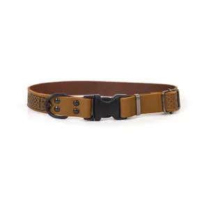 Euro Dog | Celtic Sport Leather Dog Collar with Quick Release Feature and Super Strong YKK Buckles for Active Dogs