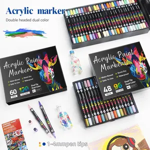 Art Markers Set, 12-84 Colors Soft Brush Double Headed Tips, Ideal for Painting & DIY Projects, School & Professional Use, Art Supplies