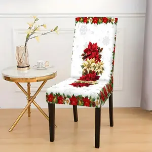 5/7Pcs Vintage Red Floral Tablecloth and Chair Cover Set - Easy Install Decor for Wedding, Party, Hotel & Restaurant - All-Season Furniture Protector