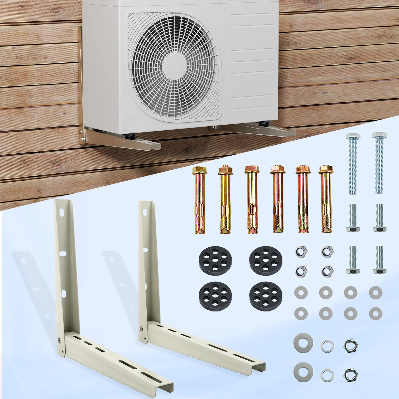 Heavy Duty Mini Split Wall Mounting Bracket for 7000-15000 BTU Universal Ductless Air Conditioner,HVAC,Compressor,Heat Pump System,Max 330 LBS,Outdoor Foldable Wall Mount Condenser Support Bracket